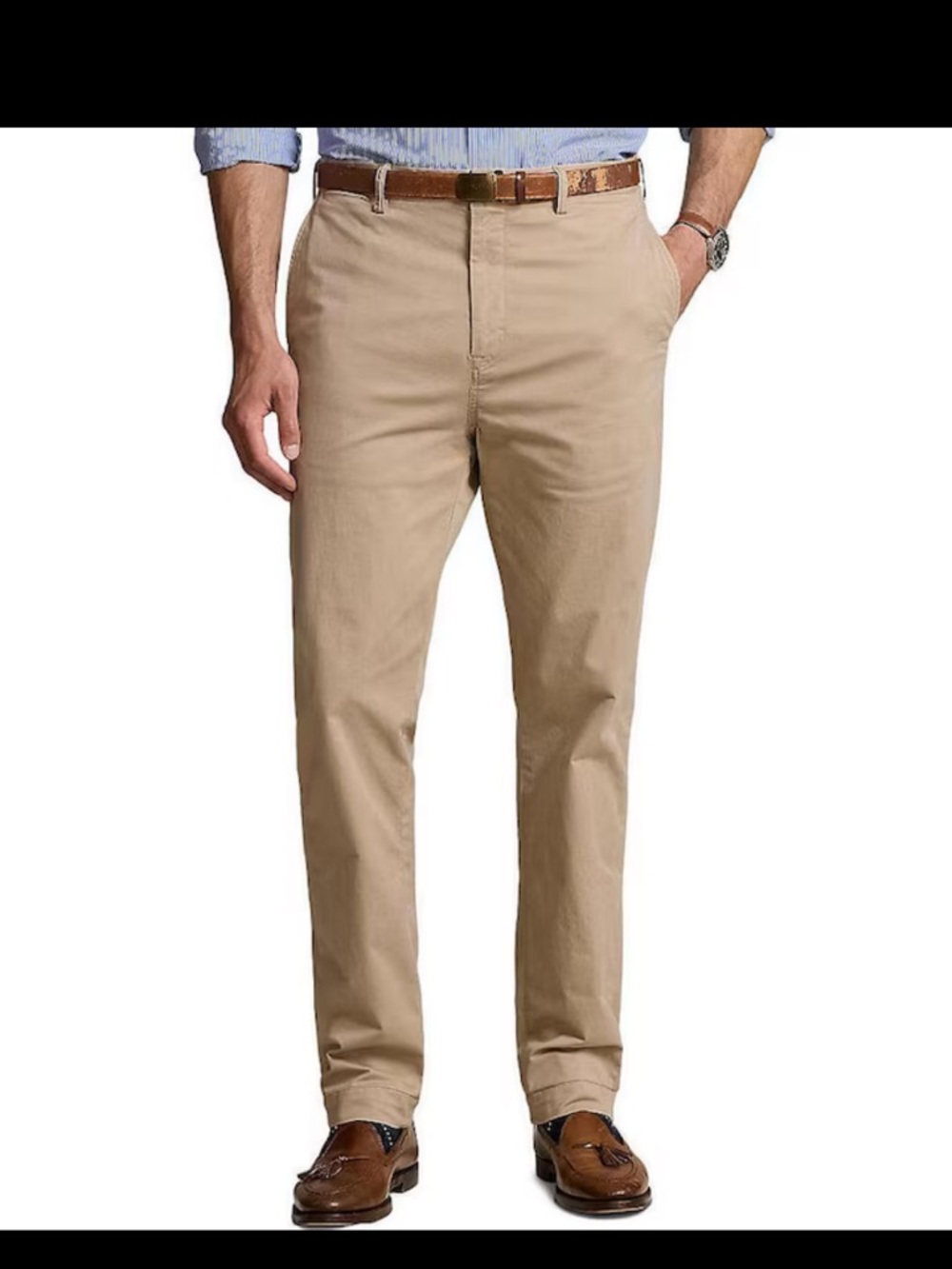 Polo by Ralph Lauren Straight-Leg Classic Chinos in Khaki/Tan, Men’s 38x32